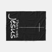 Cross Jesus Funny There Was Jesus Christian Religi Fleece Deken (Voorkant (Horizontaal))