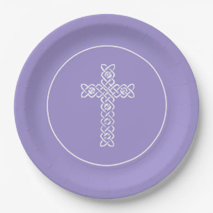 Cross Lavender Communion Baptism Christen Papieren Bordje