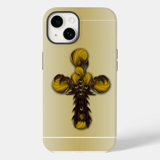 "Cross Leaves Abstraction", iPhone 14 Hoesje (Achterkant)