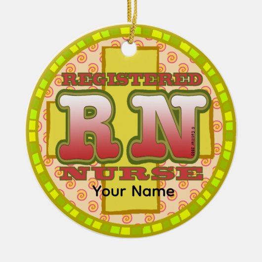 Cross Letters custom RN Nurse ornament (Voorkant)