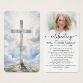 Cross Lord's Prayer Celebration of Life Photo Card (Devant & derrière)