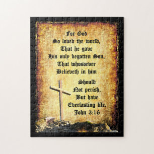 Cross & Manger voor John 3vs16 Legpuzzel