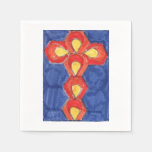 Cross Motif White Paper Napkins Servet