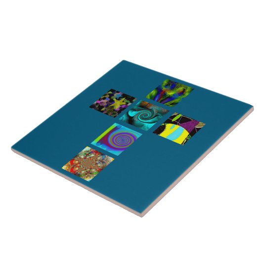 "Cross/Multi Effect" (grote) keramische Tegel Tegeltje (Zijkant)