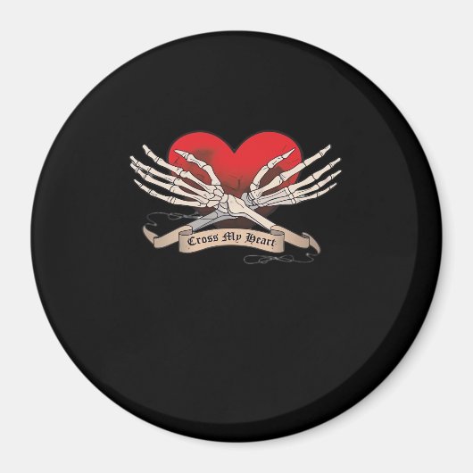 Cross My Heart (Hope To Die) - Skelet Handen Horen Magneet (Voorkant)