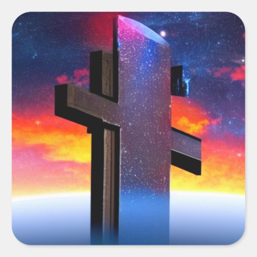 Cross Obelisk Sticker (Voorkant)