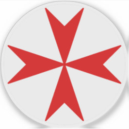 Cross Of Malta v2 (rood op wit) Sticker