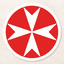Cross Of Malta v2 (wit op rood)