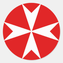 Cross Of Malta v2 (wit op rood)
