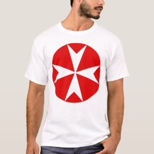 Cross Of Malta v2 (wit op rood) T-shirt