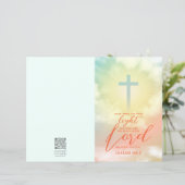 Cross Ombre Sky Clouds Schriftkerk Bulletin (Staand voorkant)