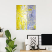 'Cross-over' Grijze Abstracte kunst Poster (Thuiskantoor)