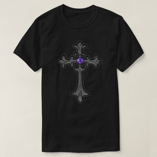 Cross Paarse edelsteen T-shirt (Design voorkant)