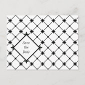 Cross Pattern Save the Date Black White Briefkaart (Voorkant)
