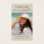 Cross Photo Forever Hearts Memorial Prayer Card (Devant)