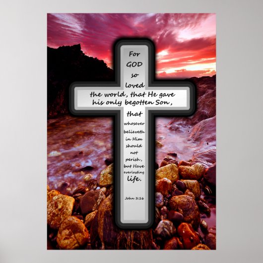 Cross Poster - John 3:16 (Voorkant)