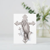 Cross Praying Briefkaart (Staand voorkant)