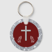 Cross Praying Hands Church Jubileum Souvenirs Sleutelhanger (Achterkant)