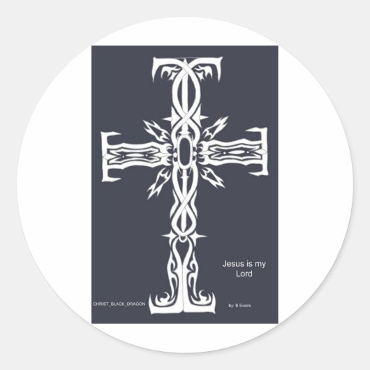 Cross Ronde Sticker (Voorkant)