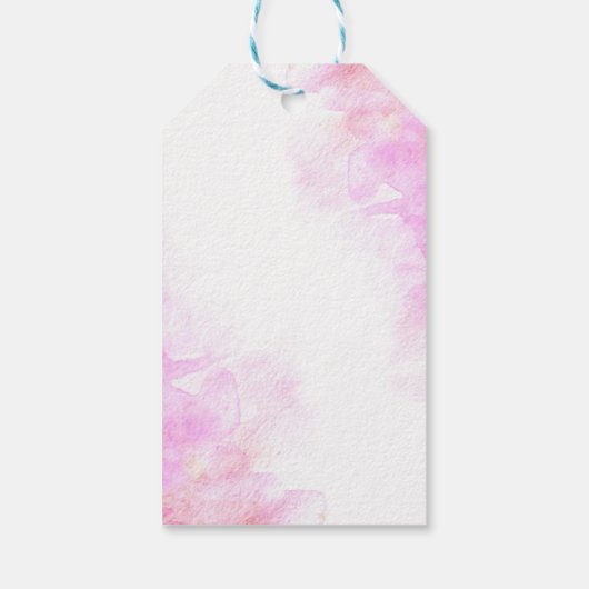 Cross Roze Bloemen Orchidee Bloem Dank u Cadeaulabel (Achterkant)