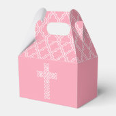 Cross-roze eerste communiqué bedankdoosjes (Voorkant Zijde)