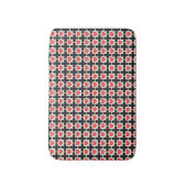 Cross Shaped Checkered Pattern with Red Hearts Badmat (Voorkant Verticaal)