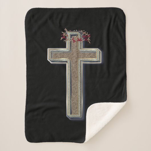 Cross Sherpa Deken met Zwarte Achtergrond (Voorkant)