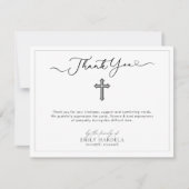 Cross Simple Scrift Funeral Thank You Card Bedankkaart (Voorkant)