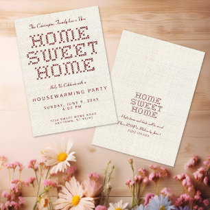Cross-Stitch Home Sweet Home Bourgogne Huisverwarm Kaart
