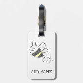 Cross Stitch Pattern Print Schattigee bij Bagagelabel (Achterkant verticaal)