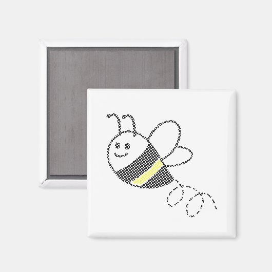 Cross Stitch Pattern Print Schattigee bij Magneet (Voorkant / Achterkant)