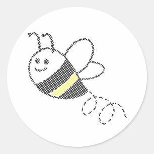 Cross Stitch Pattern Print Schattigee bij Ronde Sticker
