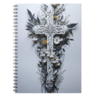 cross tattoo flower 16 notitieboek