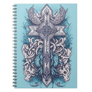 cross tattoo flower 24 notitieboek
