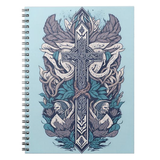 cross tattoo flower 25 notitieboek (Voorkant)