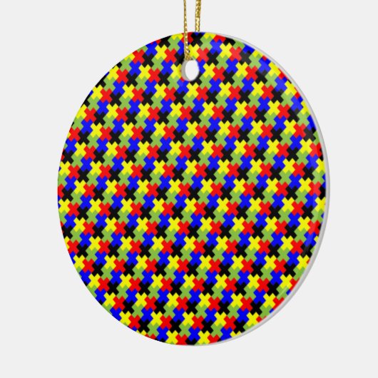 Cross - Tetris - Retro Keramisch Ornament (Links)