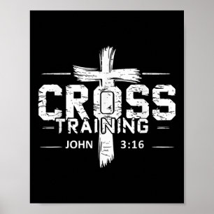 Cross Training Johannes 3_16 Christelijk Geloof Mo Poster