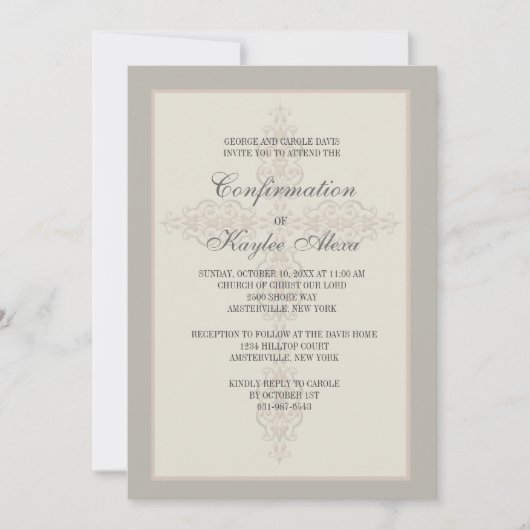 Cross Watermark Invitation religieuse (Devant)