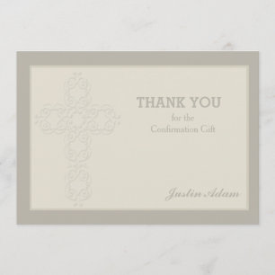 Cross Watermark Religieuze Dank je Notecard Bedankkaart