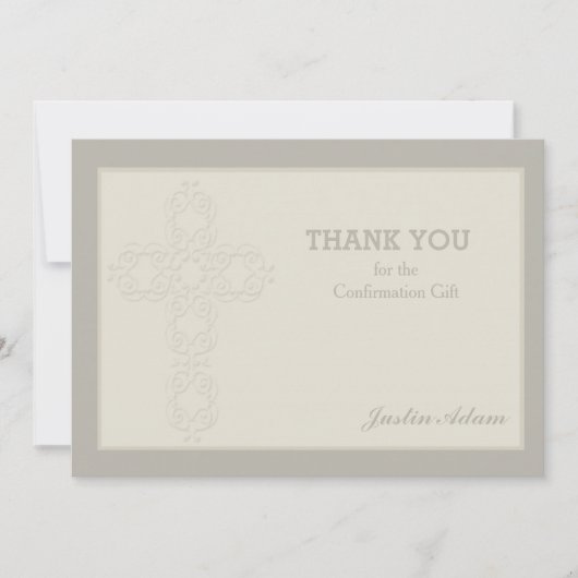 Cross Watermark Religieuze Dank je Notecard Bedankkaart (Voorkant)
