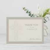 Cross Watermark Religieuze Dank je Notecard Bedankkaart (Staand voorkant)