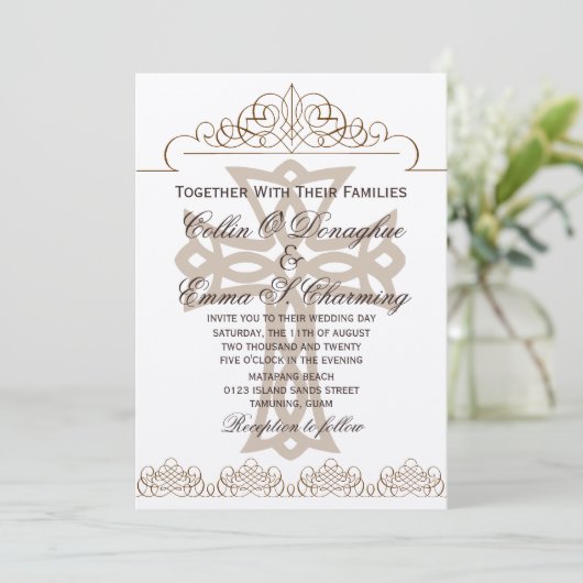 Cross Wedding Invitaties Kaart (Staand voorkant)