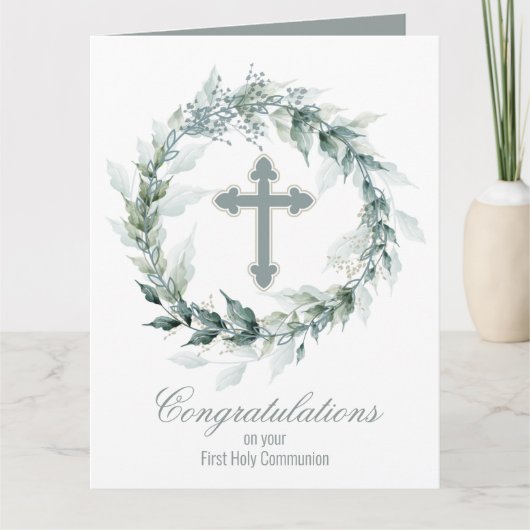 Cross Wreate First Communie Kaart (Voorkant)