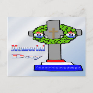 Cross & Wreated - Memorial Day Briefkaart