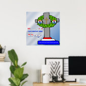 Cross & Wreath - Poster du jour commémoratif (Bureau à domicile)