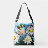 Crossbody Tas Purse - Whimsical Bee & Daisies Art (Voorkant)