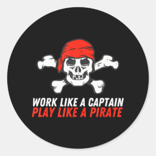 Crossbones Buccaneer werken als een Captain Play Ronde Sticker
