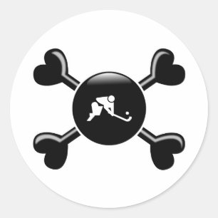 Crossbones Field Hockey Ronde Sticker