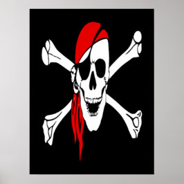  Crossbones Pirate in het Zee Poster