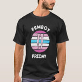 Crosscering Femboy Vrijdag Retro Sunset Striped T T-shirt (Voorkant)